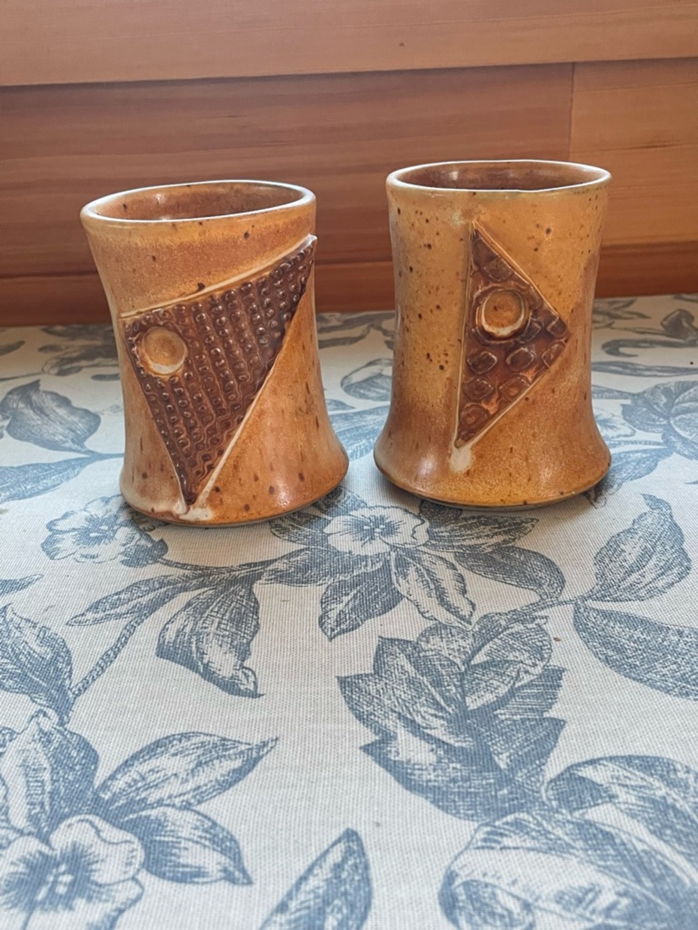 Handcrafted Ceramic Tumbler Set of 2 Rustic Stoneware Drinkware